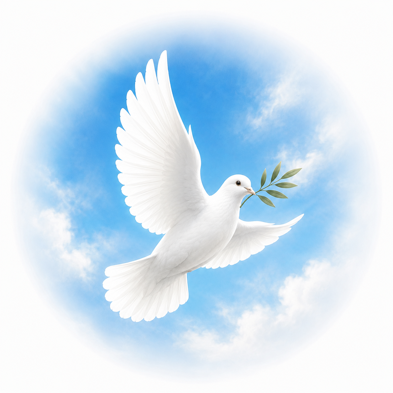Dove in a blue sky